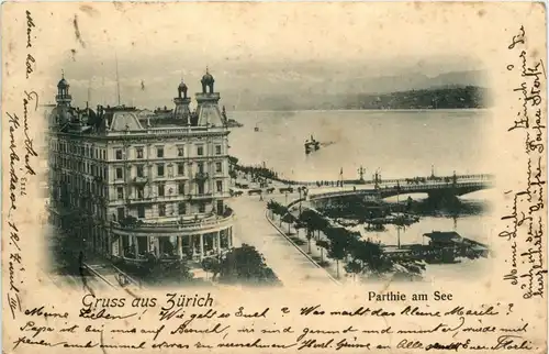 Gruss aus Zürich - Parthie am See -272550