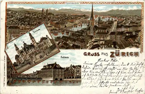 Gruss aus Zürich - Litho -272958