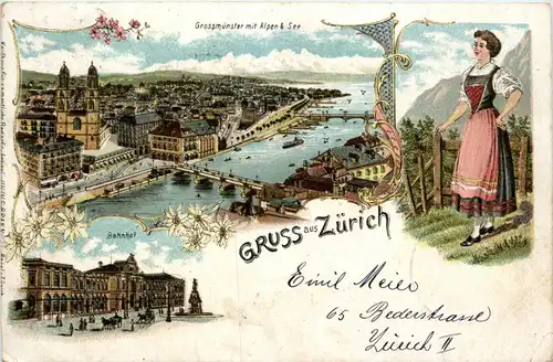 Gruss aus Zürich - Litho -272556