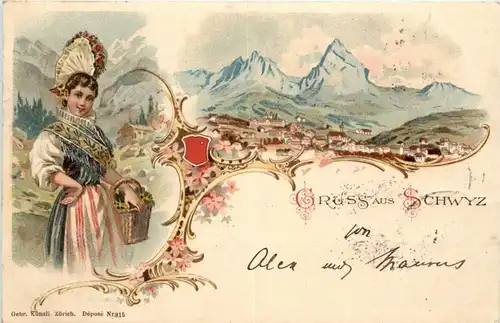 Gruss aus Schwyz - Litho -272828