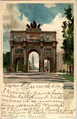 München - Siegesthor - Litho - Kley -30494