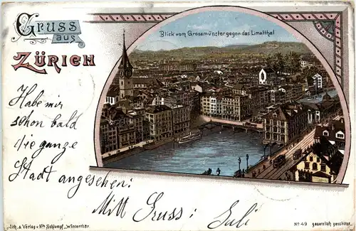 Gruss aus Zürich - Litho -272934