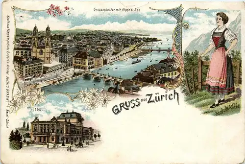 Gruss aus Zürich - Litho -272558