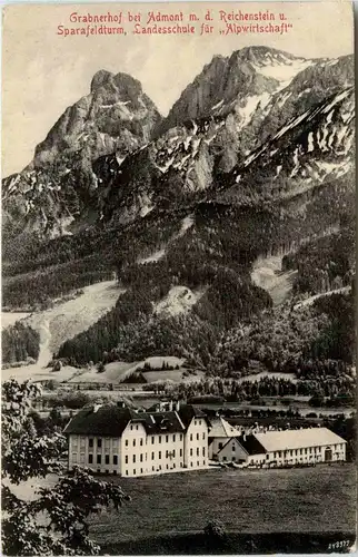 Admont, Grabnerhof m.d. Reichenstein u. Sparafeldturm, Landesschule -310722