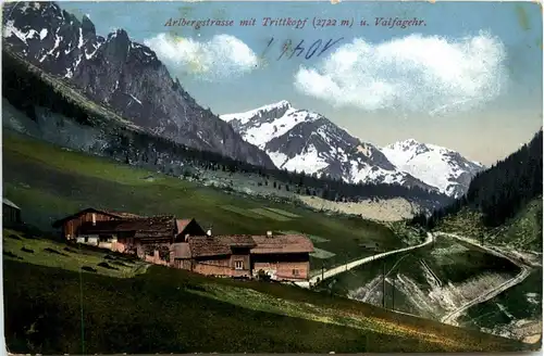 Arlberg/Tirol - Arlbergstrasse mit Trittkopf u. Valfagehr -310924