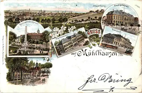 Gruss aus Mühlhausen - Litho -31070