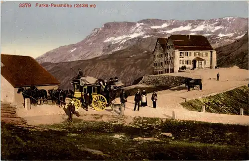 Furka Passhöhe mit Postkutsche -272964