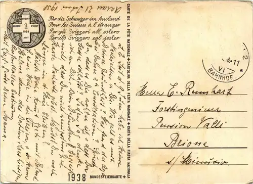 Bundesfeier Postkarte 1938 -274906