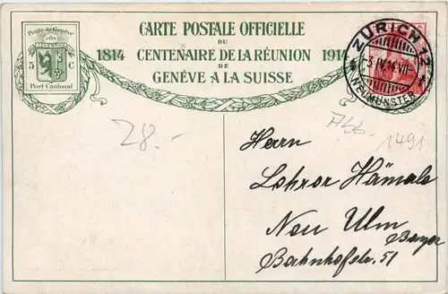 Geneve - Centenaire de la Reunion 1914 -274168