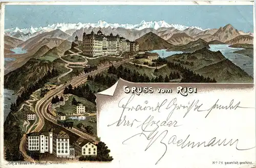 Gruss vom Rigi - Litho -274306