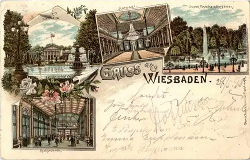 Gruss aus Wiesbaden - Litho -31888