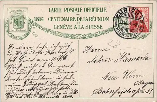 Geneve - Centenaire de la Reunion 1914 -274164