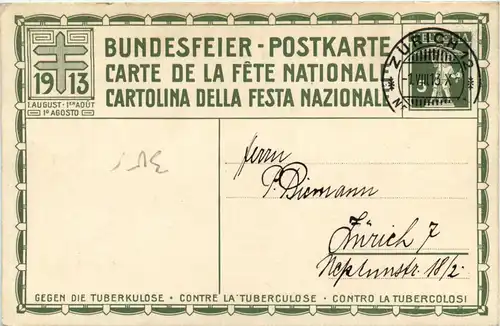 Bundesfeier Postkarte 1913 -274266