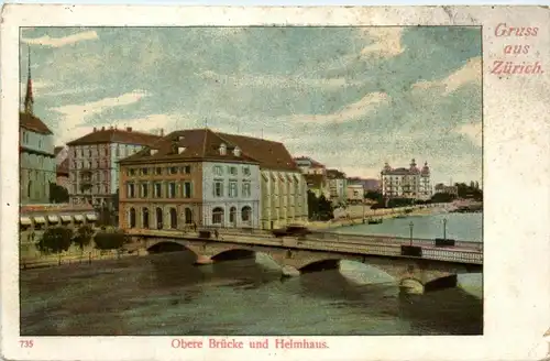 Gruss aus Zürich - Obere Brücke und Heimhaus -275196