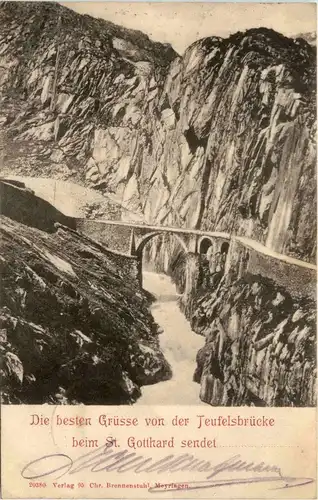 Die besten Grüsse von der Teufelsbrücke beim St. gotthard -274666