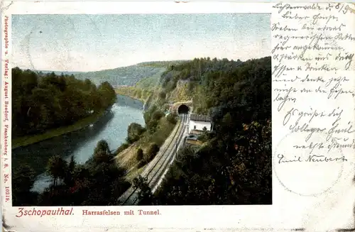 Zschopauthal - Harrasfelsen mit Tunnel -276984