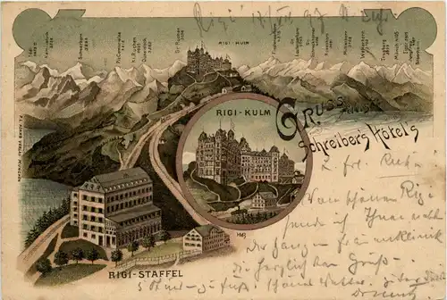 Gruss aus Schreibers Hotels Rigi - Litho -276158
