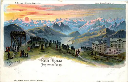 Rigi Kulm - Litho - Sonnenaufgang -276226