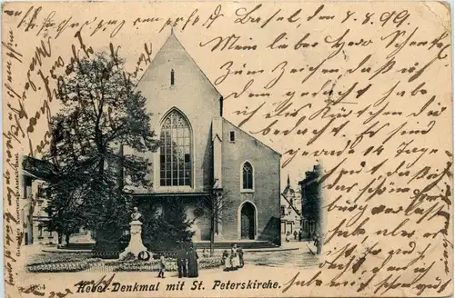 Basel - Hebel Denkmal mit St. Peterskirche -275200