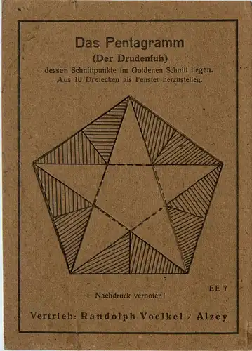 Das Pentagramm - Druidenfuss - Basteln -241202