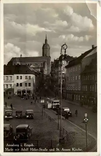 Annaberg - Markt und Adolf Hitler Strasse -277148