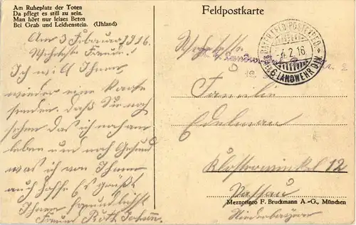 Feld Beerdigung Bayrischer Helden in den Vogesen - Feldpost -35614