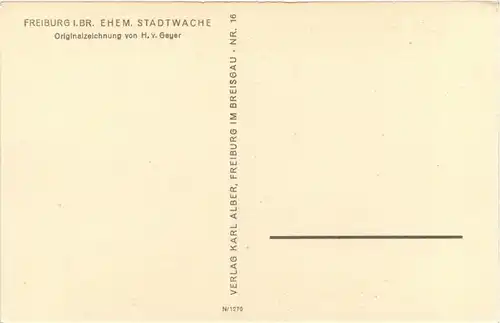 Freiburg - Stadtwache - Künstlerkarte H. v. Geyer -242418