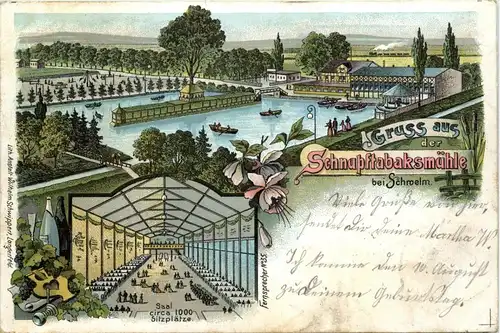 Gruss aus der Schnupftabaksmühle bei Schwelm - Litho -242818