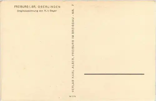 Freiburg - Oberlinden - Künstlerkarte H. v. Geyer -242412