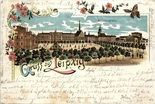 Gruss aus Leipzig - Litho -243242