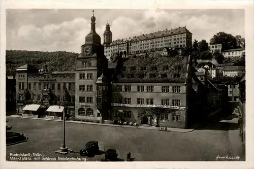 Rudolstadt/Thür. - Marktplatz mit Schloss Heidecksburg -302322