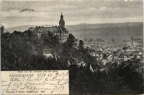 Rudolstadt/Thür. - Blick auf das Schloss und die Stadt -302404