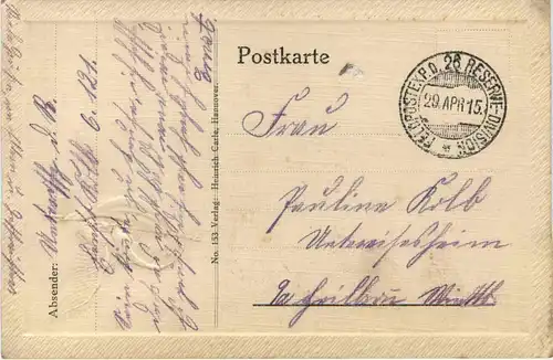 Deutche Fahne - Adler - Prägekarte - Feldpost -243936