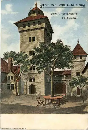 Veste Wachsenburg/Thür. - Burghof, Schenloheturm und Thornlein -302530