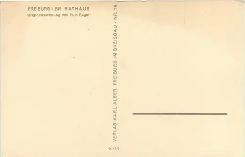 Freiburg - Rathaus - Künstlerkarte H. v. Geyer -242422