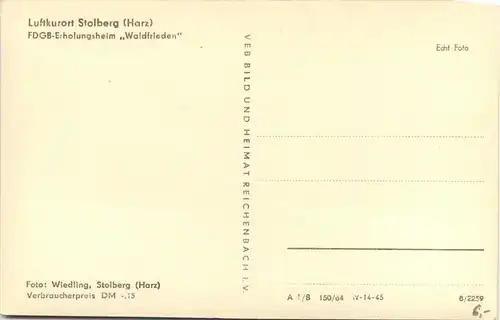 Stolberg/Harz . FDGB-Erholungsheim Waldfrieden -302726