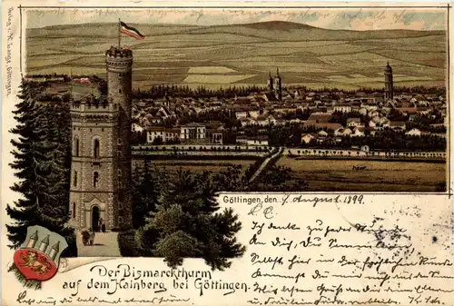Bismarckturm auf dem Hainberg bei Göttingen - Litho -243638