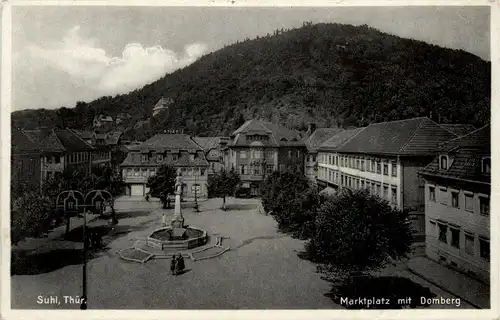 Suhl/Thür. - Marktplatz mit Domberg -302960