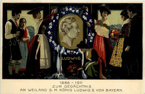 König Ludwig II - Zum Gedächtnis 1911 - Ganzsache -245280