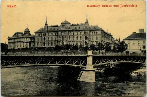 Graz/Steiermark - Radetzky Brücke und Justizpalais -304698