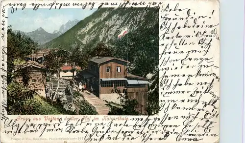 Kufstein/Tirol und rundherum - Gruss aus Veiten, dritter Hof im Kaisertale -312526
