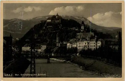 Graz/Steiermark - Graz, Mur, Schlossberg mit Schöckl -313836