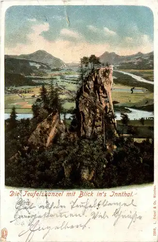 Kufstein/Tirol und rundherum - Die Teufelskanzel mit Blick ins Inntal -312480