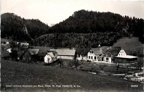 Tauchen bei Mönichkirchen, Josef Leitners Gasthaus zur myra, Thal, Post Pernitz -313128