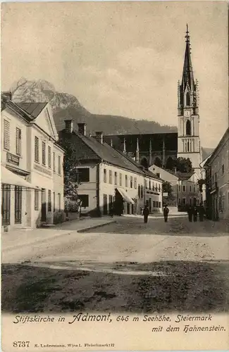 Admont/Steiermark - Admont, Stiftskirche mit dem Hahnenstein -312742