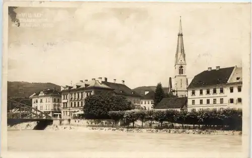 Villach/Kärnten - Villach, Draunpartie mit Nikolaikirche -314126
