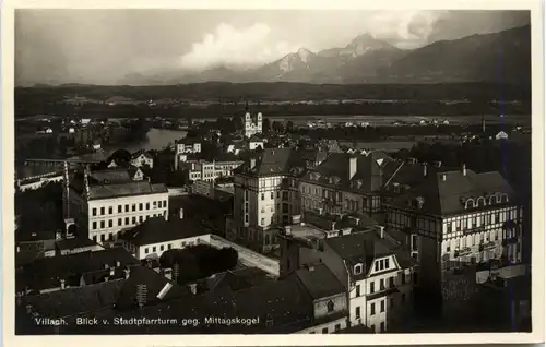 Villach/Kärnten - Villach, Blick v. Stadtpfarrturm gegen Mittagskogel -314256