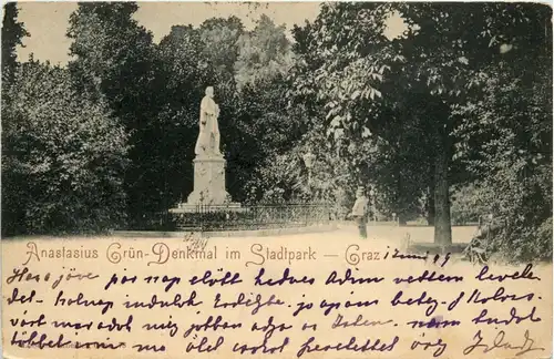 Graz/Steiermark - Graz, Anastasius-Grün-Denkmal im Stadtpark -313508