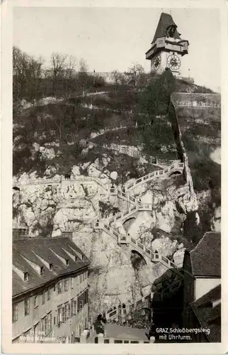 Graz/Steiermark - Graz, Schlossbergsteig mit Uhrturm -313594