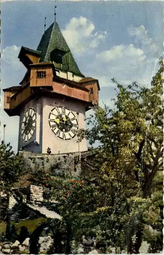 Graz/Steiermark - Graz, Herbersteingarten und Uhrturm -313806